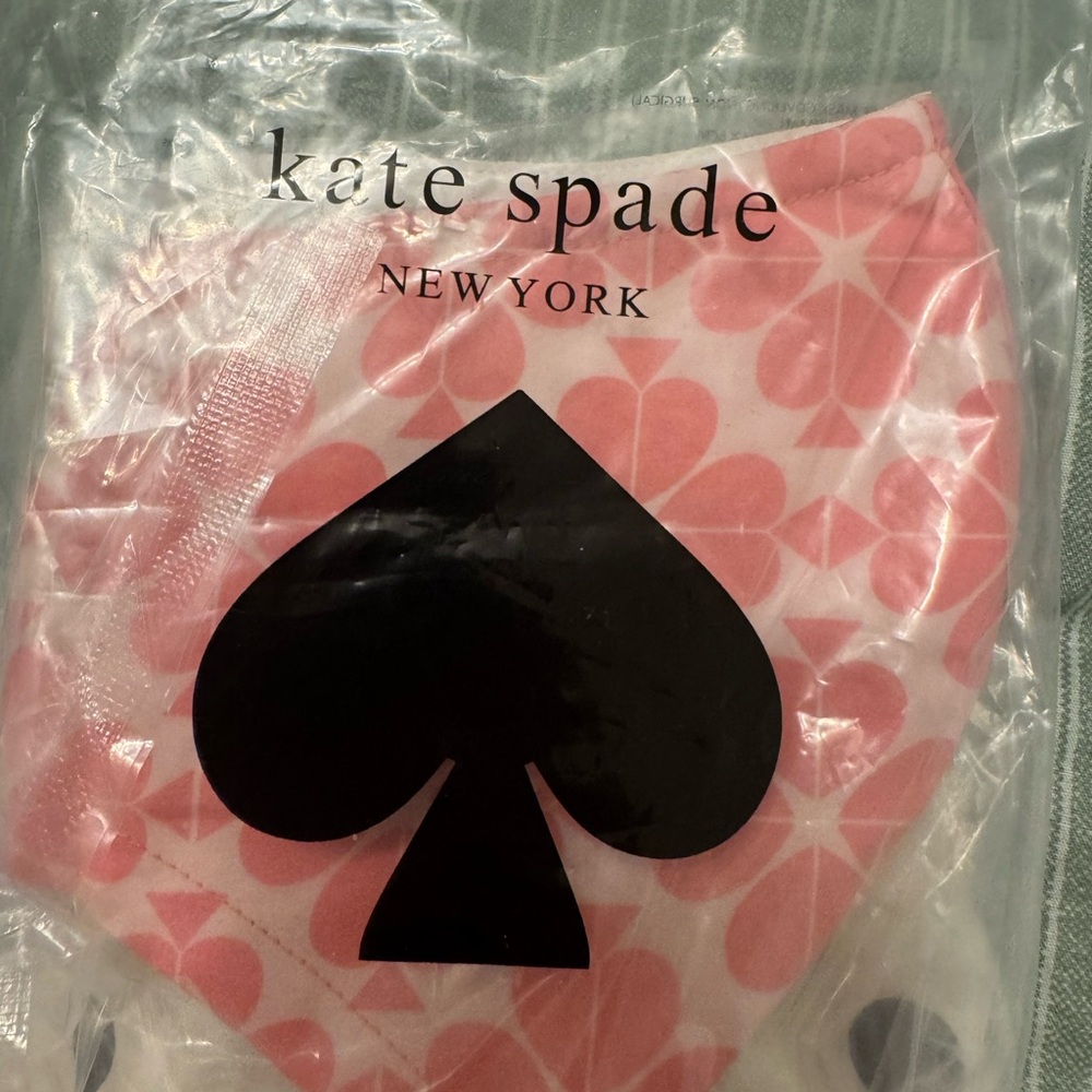 Kate Spade Pink and Black Cloth Face Mask set 2 new